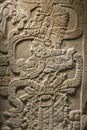 Base relief of Mayan stone carving, Maya civilization art. Royalty Free Stock Photo