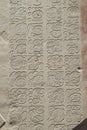 Base relief of Mayan stone carving, Maya civilization art. Royalty Free Stock Photo