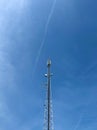 A base station in radio communications (mobile communications tower)