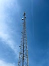 A base station in radio communications (mobile communications tower)