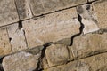 Base stone oblique large rectangular cobblestone close-up light gray background design wall fort