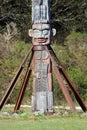 Base of the tallest totem pole, Alert Bay BC Royalty Free Stock Photo