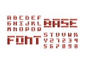 Base volume font. Vector alphabet