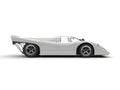 Base white vintage race super car - side view