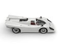 Base white vintage race super car - top down side view