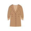 Base winter coat. Female stylish wardrobe element, warm women fashion clothes cartoon style. Vector flat illustration