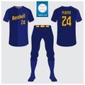 Baseball uniform, sport jersey, t-shirt sport, short, sock template. Baseball t-shirt mock up.