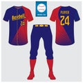 Baseball uniform or baseball jersey mock up. Sportswear, t-shirt sport, short, sock template.