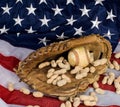 Baseball and American Flag Royalty Free Stock Photo