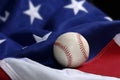 Baseball on American Flag