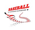 Baseball background. Lace from a baseball on a white. Vector Royalty Free Stock Photo