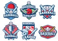 Baseball badge design set