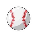 Baseball ball isolated on white background, cartoon, simple sport ball design Royalty Free Stock Photo