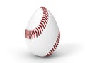 Baseball ball as easter egg. easter concept with sport theme. 3d illustration.