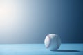 Baseball Ball On Blue Wooden Table