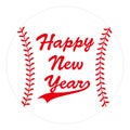 Baseball ball card with Happy New Year. Royalty Free Stock Photo