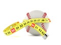 Baseball ball with centimeter Royalty Free Stock Photo