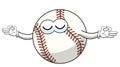 Baseball ball character mascot cartoon meditation concentration vector isolated