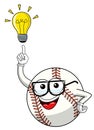 Baseball ball character mascot cartoon vector lightbulb idea innovation isolated