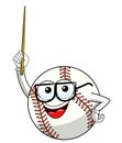 Baseball ball character mascot cartoon vector teacher professor isolated