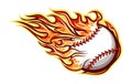 Baseball ball in fire Royalty Free Stock Photo