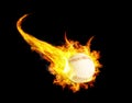 Baseball ball on fire with smoke and speed Royalty Free Stock Photo