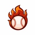 Baseball Ball Fire Sport Mascot Logo Symbol cartoon illustration vector Royalty Free Stock Photo