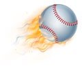 Baseball Ball with Flame or Fire Concept Royalty Free Stock Photo