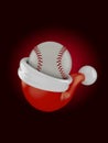 Baseball ball inside santa hat