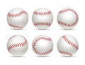 Baseball ball isolated white icon. Softball set vector base ball equipment illustration Royalty Free Stock Photo