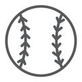 Baseball ball line icon, game and sport, ball sign Royalty Free Stock Photo