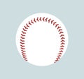 Baseball ball logo. Isolated baseball ball on blue background. Leather ball Royalty Free Stock Photo