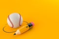 Baseball ball with pencil