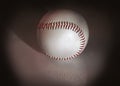 Baseball ball with red stitches .isolated on a white Royalty Free Stock Photo