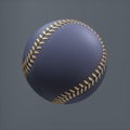 Baseball Ball. Sport Ball 3D Rendering. Mono Colored Gray Background.