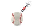 Baseball ball with syringe Royalty Free Stock Photo