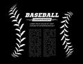 Baseball ball text frame on black background. Vector Royalty Free Stock Photo