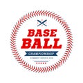 Baseball ball text frame on white background. Royalty Free Stock Photo