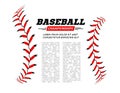 Baseball ball text frame on white background. Royalty Free Stock Photo