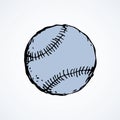 Baseball ball. Vector drawing Royalty Free Stock Photo