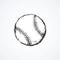 Baseball ball. Vector drawing Royalty Free Stock Photo