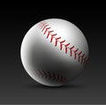 Baseball ball vector realistic background. Softball base ball illustration closeup leather 3d equipment Royalty Free Stock Photo