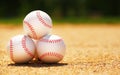 Baseball. Balls on Field Royalty Free Stock Photo