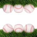 Baseball. Balls on Green Grass isolated Royalty Free Stock Photo