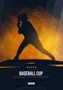 Baseball banner with players. Modern sports posters design.