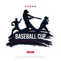 Baseball banner with players. Sports posters design.