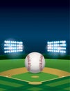 Baseball on Baseball Field Illustration