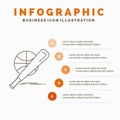 baseball, basket, ball, game, fun Infographics Template for Website and Presentation. Line Gray icon with Orange infographic style Royalty Free Stock Photo