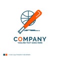 baseball, basket, ball, game, fun Logo Design. Blue and Orange B