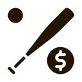 Baseball Bat with Ball Betting Icon Vector Illustration Royalty Free Stock Photo